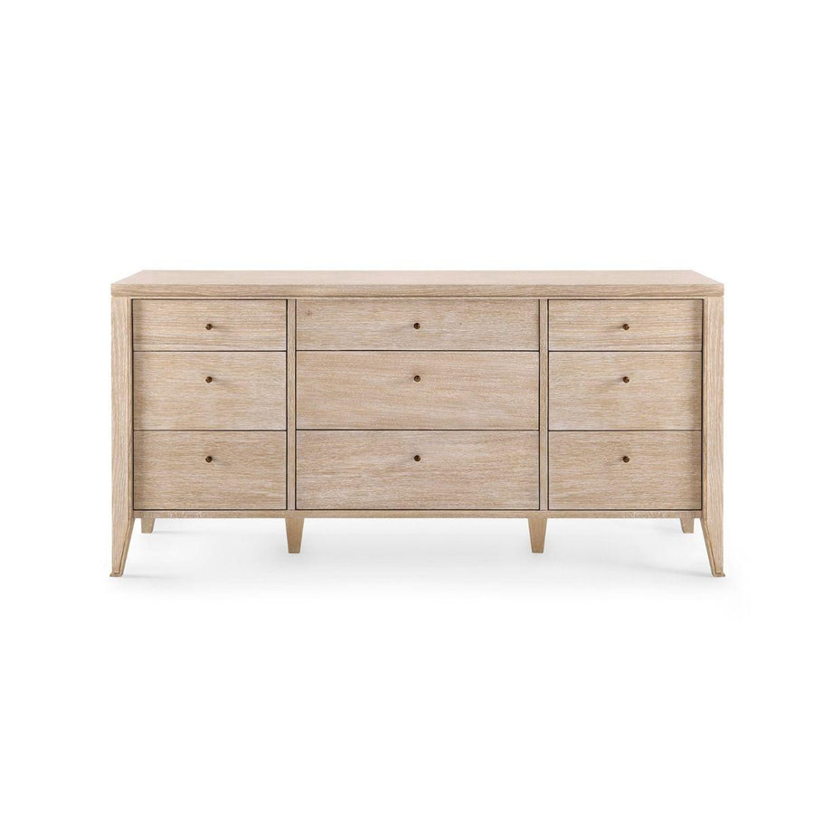 Paola Extra Large 9-Drawer, Bleached Cerused Oak - Maison Vogue