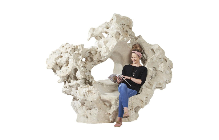 Colossal Cast Stone Sculptural Seat - Maison Vogue