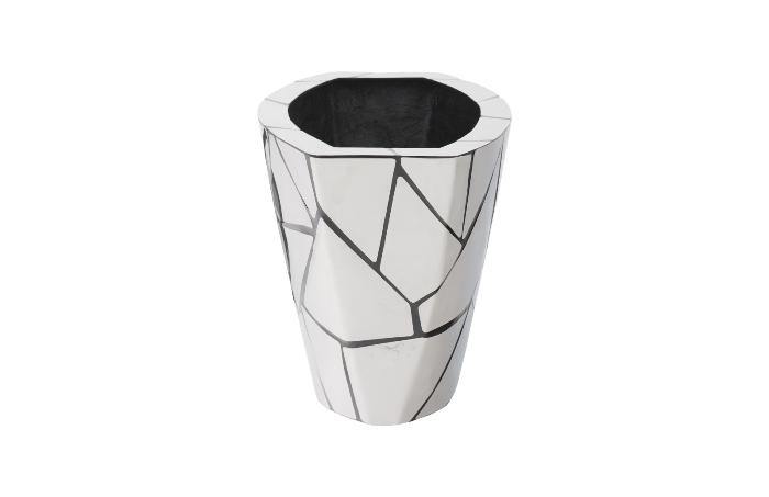 Triangle Crazy Cut Planter Small, Stainless Steel - Maison Vogue