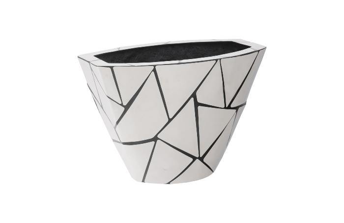 Triangle Crazy Cut Planter Small, Stainless Steel - Maison Vogue