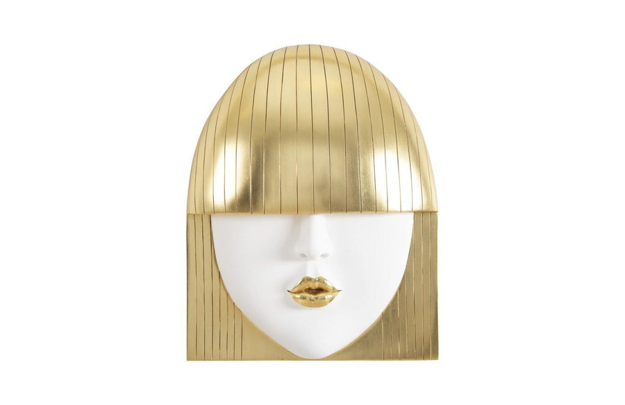 Fashion Faces Wall Art Large, Kiss, White and Gold Leaf - Maison Vogue
