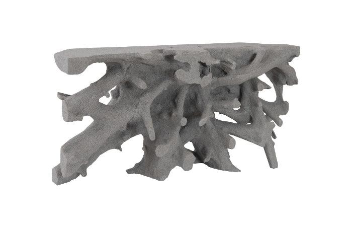 Cast Root Console Table, Dark Granite - Maison Vogue