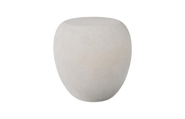 River Stone Ivory Side Table (Roman Stone Finish) - Maison Vogue