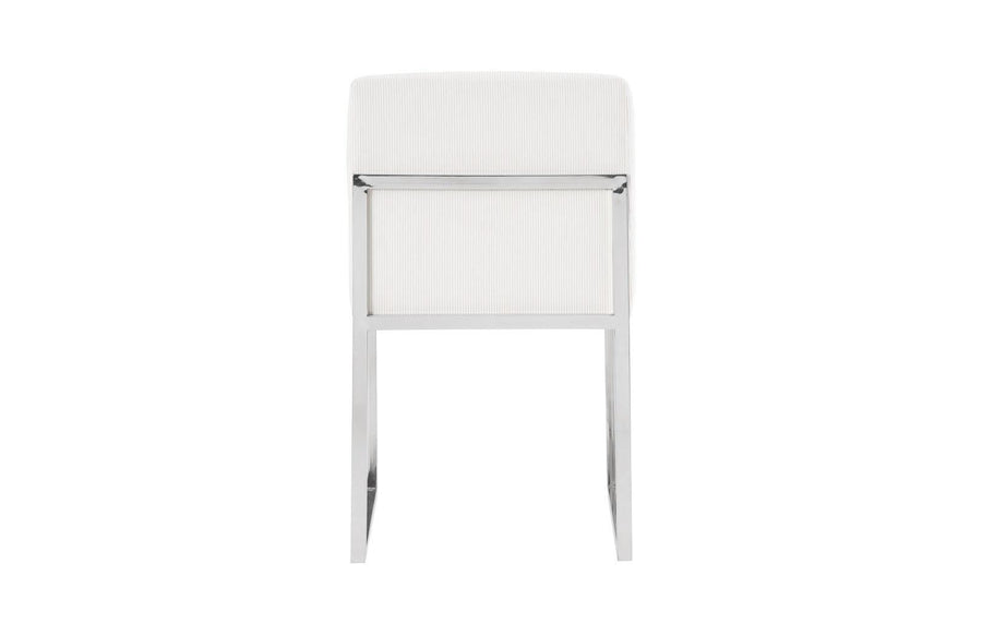 Frozen White Corduroy Dining Chair - Maison Vogue