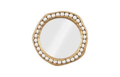 Pearl Round Gold Mirror - Maison Vogue
