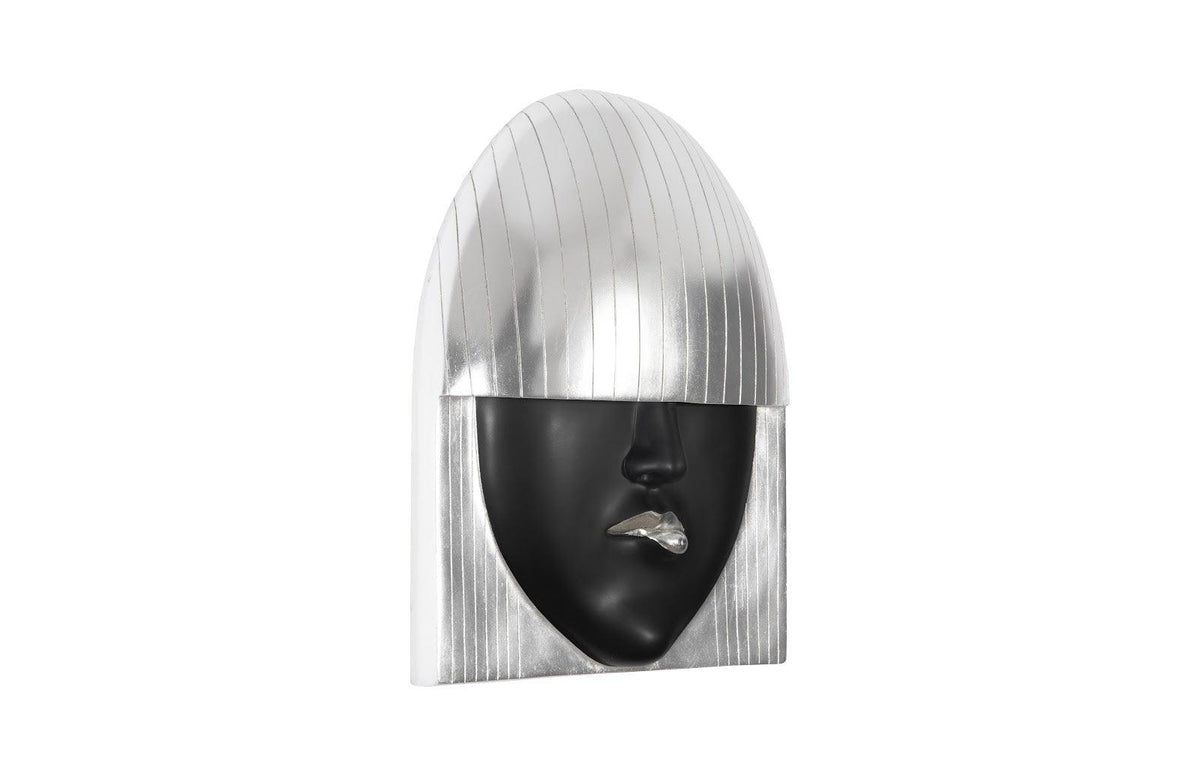Fashion Faces Large Pout Black and Silver Wall Art - Maison Vogue