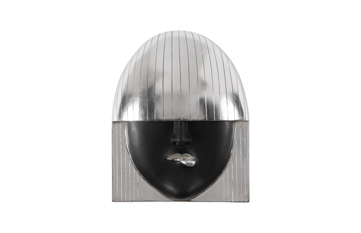 Fashion Faces Large Pout Black and Silver Wall Art - Maison Vogue