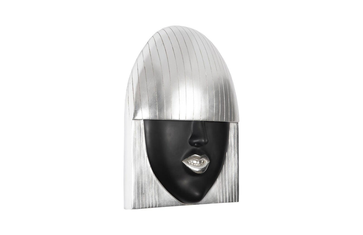 Fashion Faces Large Smile Black and Silver Wall Art - Maison Vogue