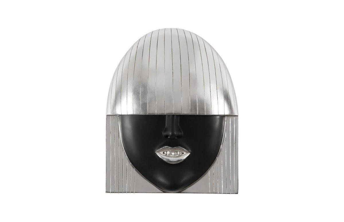 Fashion Faces Large Smile Black and Silver Wall Art - Maison Vogue