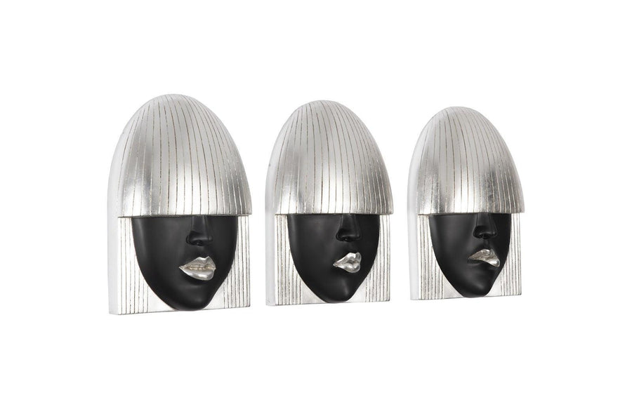 Fashion Faces Small Black and Silver Wall Art Set - Maison Vogue