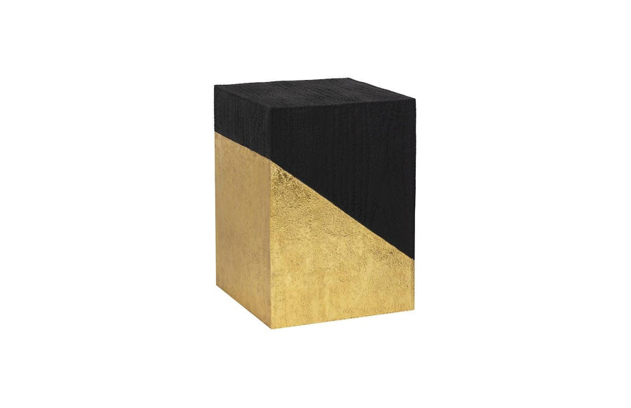 Scorched Side Table, Black and Gold - Maison Vogue
