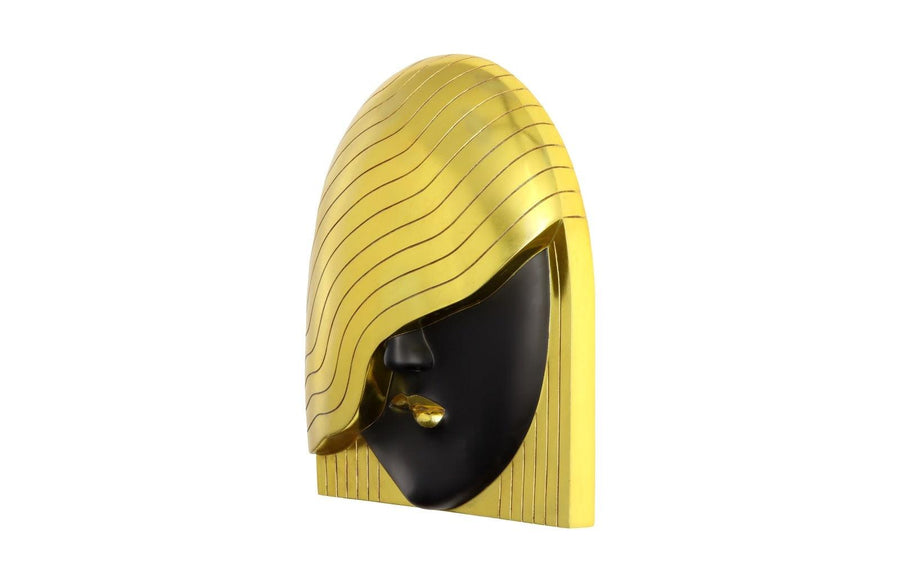 Fashion Faces Right Wave Large Black and Gold Wall Art - Maison Vogue