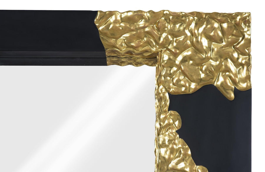 Mercury Rectangular Black Gold Mirror - Maison Vogue