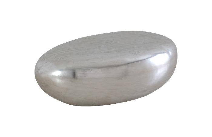 River Stone Coffee Table Small, Silver Leaf - Maison Vogue