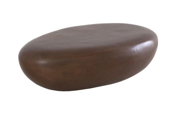 River Stone Coffee Table Large, Resin, Bronze Finish - Maison Vogue