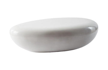 River Stone Coffee Table Large, Gel Coat White - Maison Vogue