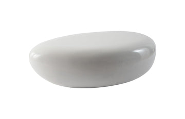 River Stone Coffee Table Small, Gel Coat White - Maison Vogue