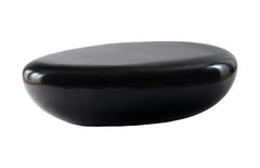 River Stone Coffee Table Large, Gel Coat Black - Maison Vogue