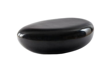 River Stone Coffee Table Small, Gel Coat Black - Maison Vogue