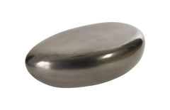River Stone Coffee Table Small, Liquid Silver - Maison Vogue