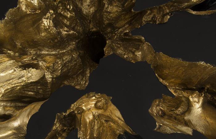 Agnes Root Coffee Table Black, Gold Leaf - Maison Vogue