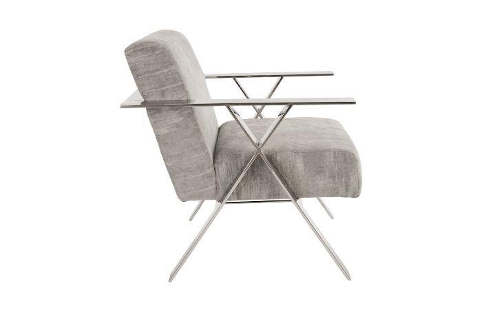 Allure Club Chair, Diva Grey , Stainless Steel Frame - Maison Vogue