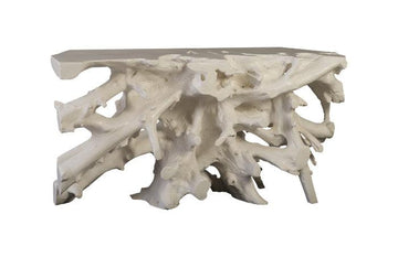 Cast Root Console Table, Gel Coat White - Maison Vogue