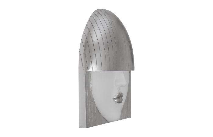 Fashion Faces Large Kiss Silver Wall Art - Maison Vogue