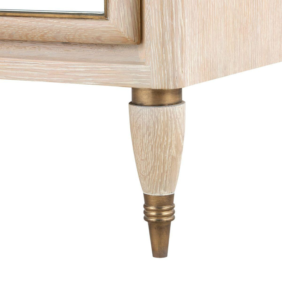 Sofia 1-Drawer Side Table, Bleach Cerused Oak - Maison Vogue
