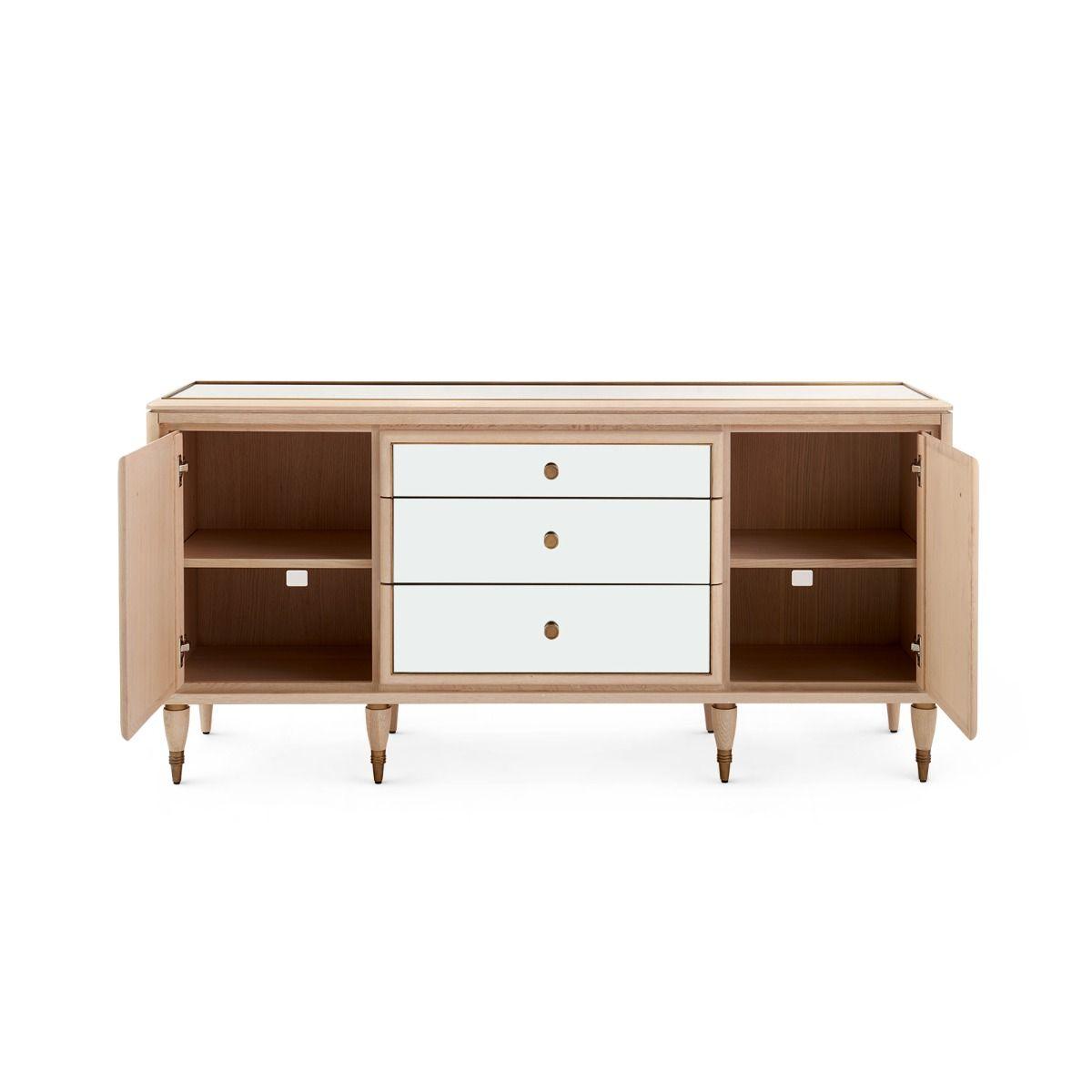Sofia 3-Drawer &amp; 2-Cabinet, Bleached Cerused Oak - Maison Vogue