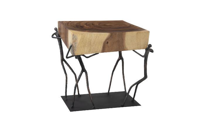 Atlas Side Table Chamcha Wood/Metal, Natural - Maison Vogue