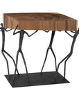 Atlas Side Table Chamcha Wood/Metal, Natural - Maison Vogue