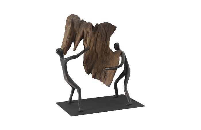 Atlas Balancing Wood Sculpture - Maison Vogue