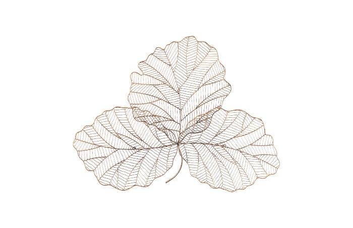 Small Tri Leaf Copper Wall Art - Maison Vogue