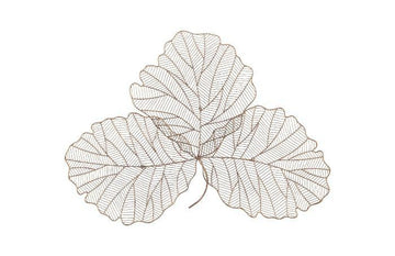 Medium Tri Leaf Copper Wall Art - Maison Vogue