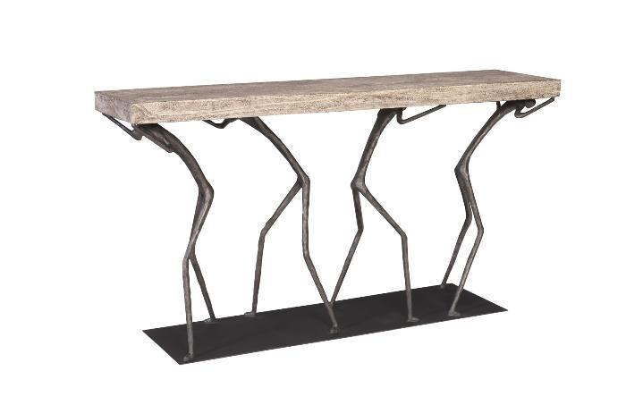 Atlas Gray Console Table - Maison Vogue
