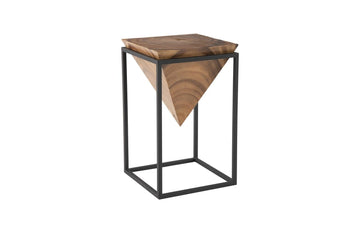 Inverted Pyramid Large Natural Side Table - Maison Vogue
