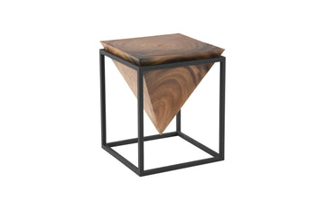 Inverted Pyramid Small Natural Side Table - Maison Vogue