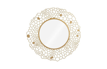 Honeycomb Round Brass Mirror - Maison Vogue