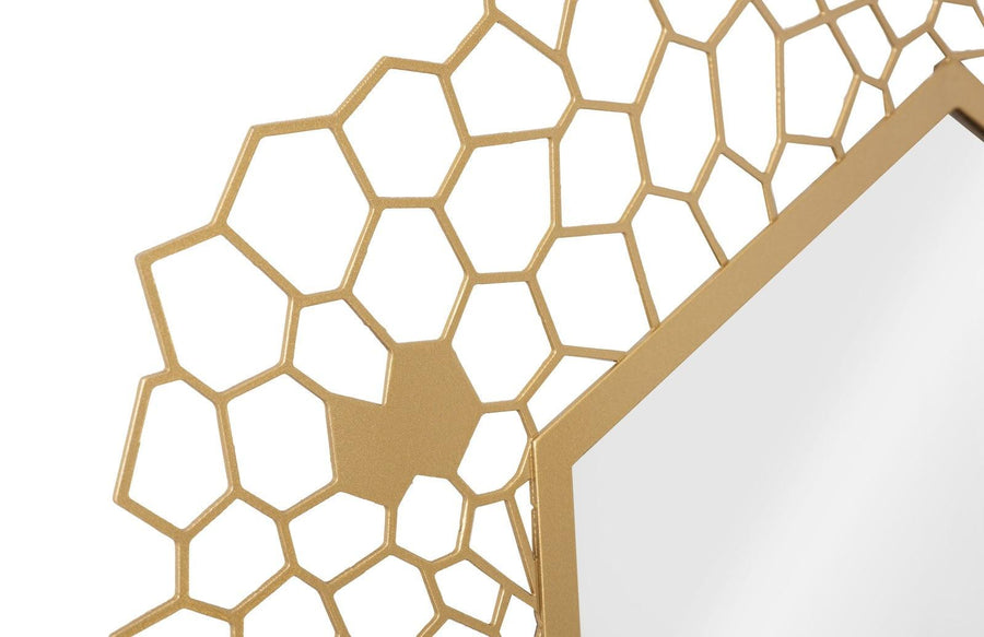 Honeycomb Hexagon Brass Mirror - Maison Vogue