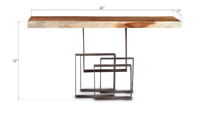 Score Console Table Chamcha Wood, Iron Base - Maison Vogue