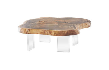 Floating Coffee Table with Acrylic Legs Natural, Size Varies - Maison Vogue